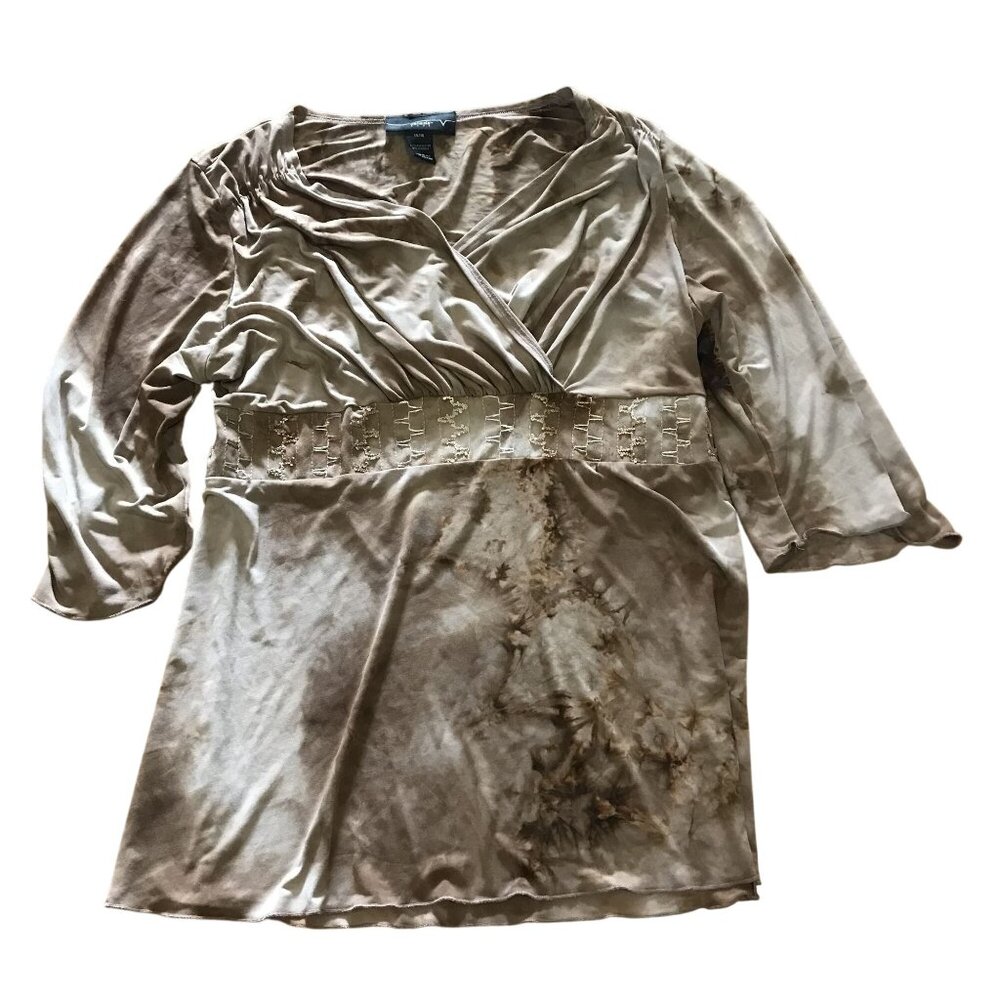 Venezia Tunic Women Brown Tie Dye With Embellished Waist 14/16 Polyester Spandex